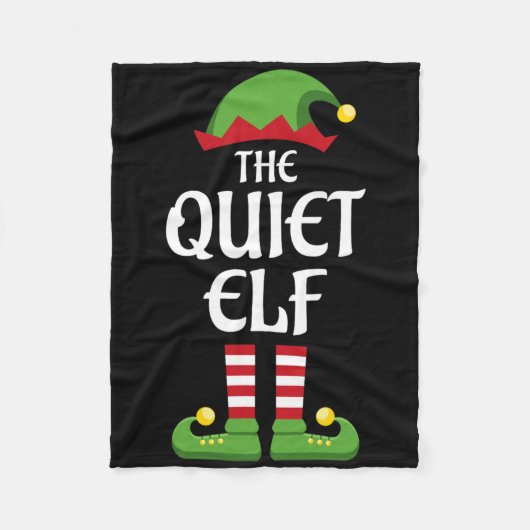 Quiet Elf Family Matching Group Christmas  フリースブランケット (正面)