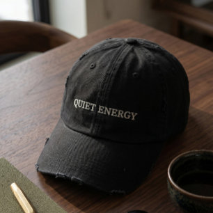 Quiet Energy ダメージ加工 ブラック ベースボールキャップ