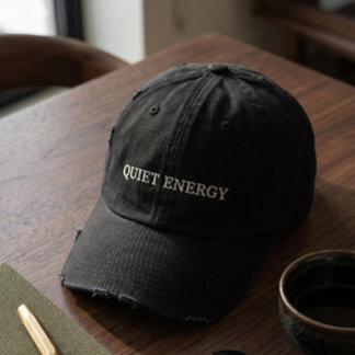 Quiet Energy ダメージ加工 ブラック ベースボールキャップ