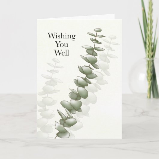 Quiet Eucalyptus — Minimal Get Well Card カード (正面)