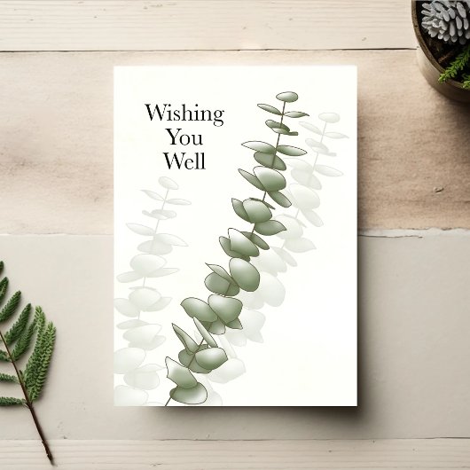 Quiet Eucalyptus — Minimal Get Well Card カード
