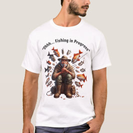 Quiet Fisherman Surrounded by Fish Tee Tシャツ