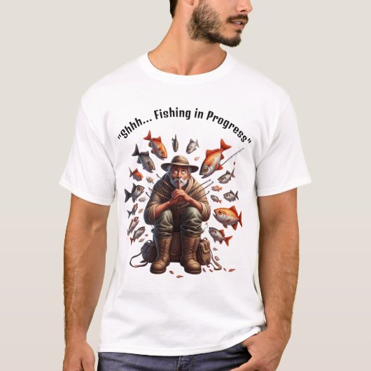Quiet Fisherman Surrounded by Fish Tee Tシャツ (正面)