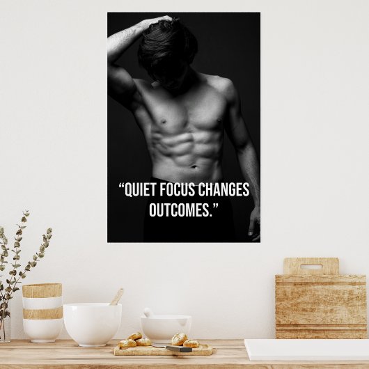 Quiet Focus Changes Outcomes – Quote Poster ポスター (キッチン)