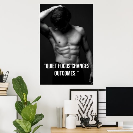 Quiet Focus Changes Outcomes – Quote Poster ポスター (ホームオフィス)