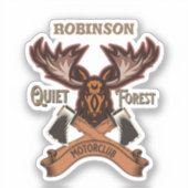 Quiet Forest Motorclub、バイクカッコいいパパパーソナライズ シール (正面)