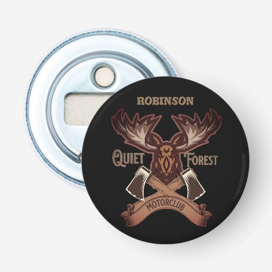 Quiet Forest Motorclub、バイクカッコいいパパパーソナライズ 栓抜き (正面)