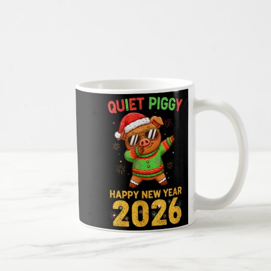 Quiet Ggy Happy New Year 2026 Cute Animal  コーヒーマグカップ (右)