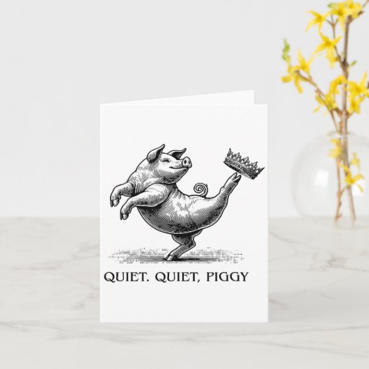 Quiet Ggy Meme Feminist Subtle Humor Protest Resis カード (黄色い花)