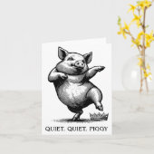 Quiet Ggy Meme Feminist Subtle Humor Protest Resis カード (黄色い花)