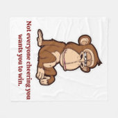 Quiet Growth Monkey Fleece Blanket フリースブランケット (正面(横))