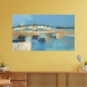 Quiet Horizon in Blue and Gold キャンバスプリント (インサイチュ (リビング))