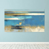 Quiet Horizon in Gold and Blue キャンバスプリント (インサイチュ (ウッドフロア))