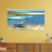 Quiet Horizon in Gold and Blue キャンバスプリント (インサイチュ (リビング))