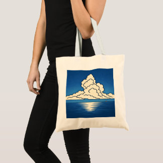Quiet Horizon – Minimal Ocean & Cloud Art Tote Bag トートバッグ