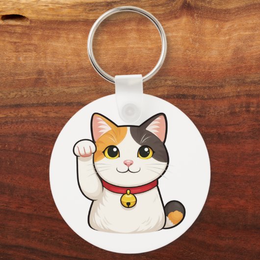 Quiet Icons – Lucky Cat キーホルダー (正面)