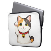 Quiet Icons – Lucky Cat ラップトップスリーブ (正面左)