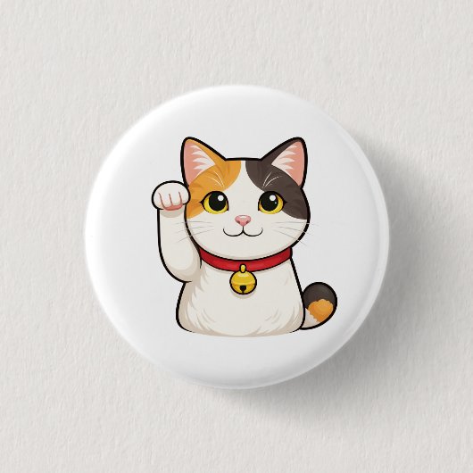 Quiet Icons – Lucky Cat 缶バッジ (正面)