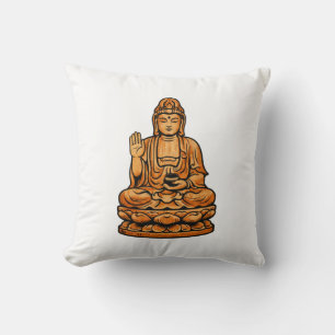 Quiet Icons: Serene Spiritual Figure クッション
