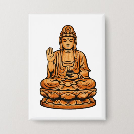 Quiet Icons: Serene Spiritual Figure 缶バッジ (正面)