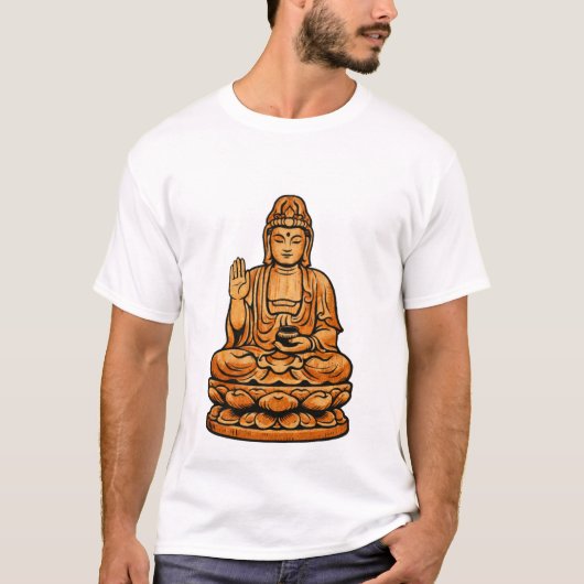 Quiet Icons: Serene Spiritual Figure Tシャツ (正面)