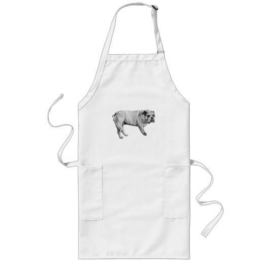Quiet Kitchen Bulldog Apron ロングエプロン (正面)