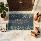 Quiet Luxury ユーカリ ウェルカム 家族の名前  ドアマット