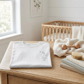 Quiet Luxury ラインアート うさぎ Sage Green 子供 名前入り トライブレンドTシャツ
