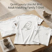 Quiet Luxury ラインアート 鳥 大人用 親子おそろい Tシャツ