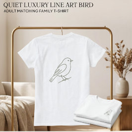 Quiet Luxury ラインアート 鳥 大人用 親子おそろい Tシャツ