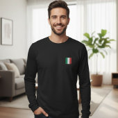 Quiet Luxury Black Long Sleeve Logo Italy Tシャツ