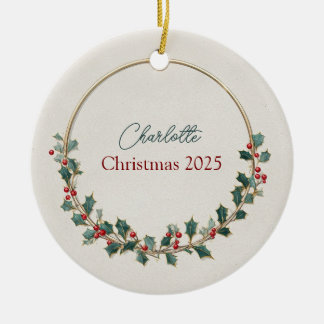 Quiet Luxury Personalized Christmas Ornament セラミックオーナメント