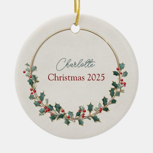 Quiet Luxury Personalized Christmas Ornament セラミックオーナメント (正面)