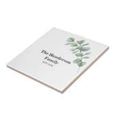 Quiet Luxury Sage Green 家族の名前 セラミック コースター (側面)