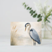Quiet Marsh Heron | Blue Heron | Postcard ポストカード (スタンド正面)