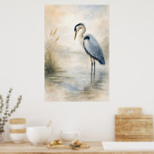 Quiet Marsh Heron | Blue Heron | Poster ポスター (キッチン)
