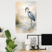 Quiet Marsh Heron | Blue Heron | Poster ポスター (ホームオフィス)