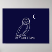 Quiet Mind Owl – Minimalist Night Wisdom Design ポスター (正面)