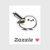 Quiet Minimal Long-Tailed Tit Illustration シール (シート)