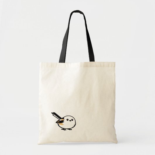 Quiet Minimal Long-Tailed Tit Illustration トートバッグ (正面)