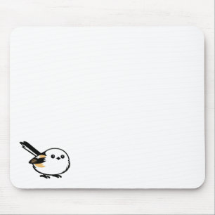 Quiet Minimal Long-Tailed Tit Illustration マウスパッド
