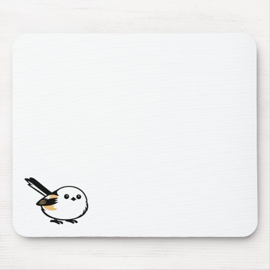 Quiet Minimal Long-Tailed Tit Illustration マウスパッド (正面)