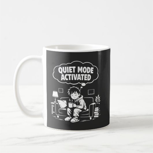 Quiet Mode Activated コーヒーマグカップ (左)
