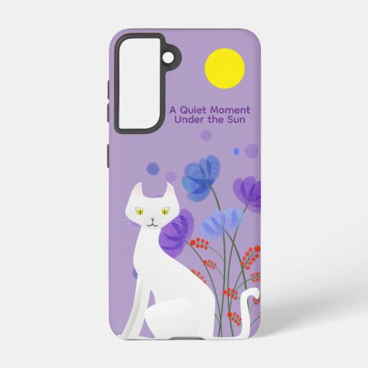 Quiet Moment Cat Samsung Galaxy Case – Purple Samsung Galaxyケース (裏面)