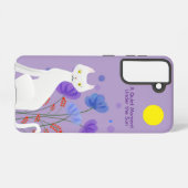 Quiet Moment Cat Samsung Galaxy Case – Purple Samsung Galaxyケース (裏面横)