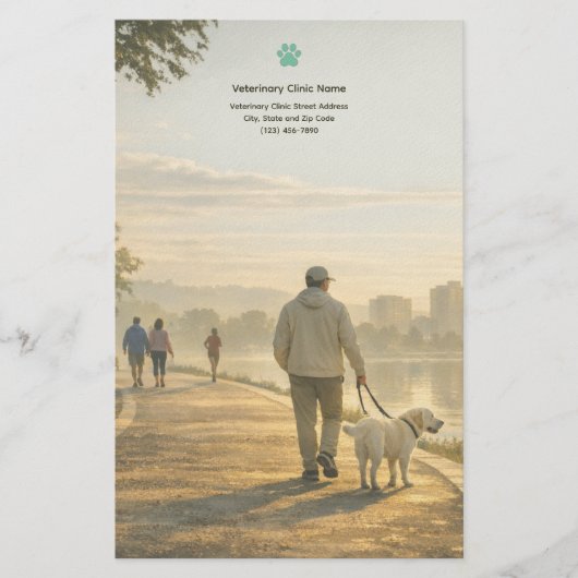 Quiet Morning Walk – Veterinary Clinic Stationery  便箋 (正面)