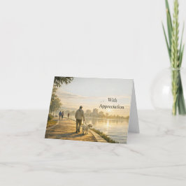 Quiet Morning Walk – Veterinary Thank You Card サンキューカード