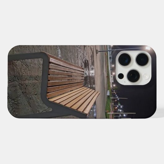 Quiet Night Park Bench Phone Case iPhoneケース (裏面横)