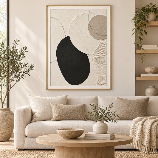 Quiet Orbit | Minimal Abstract Plaster Art Print ポスター