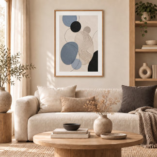 Quiet Passage | Minimal Abstract Plaster Art Print ポスター